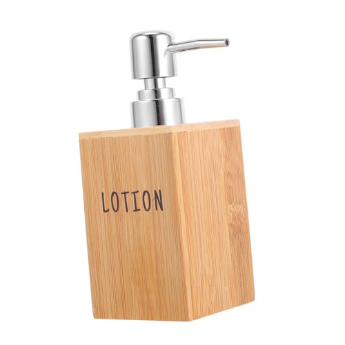 GLEAVI Bambus Seifenspender Nachfüllbar Flüssigseife Lotionspender Handpumpe Kompakt für Bad Küche Hotel Elegantes Design Platzsparend Präzise Dosierung für Shampoo Duschgel von GLEAVI