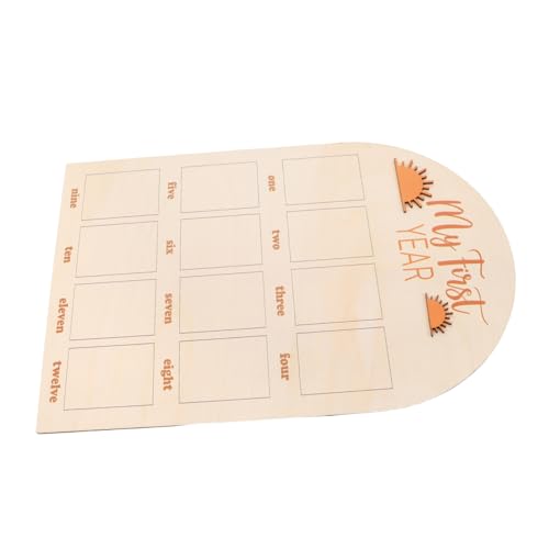 GLEAVI Bilderrahmen Für Erste Jahr Fototafel Mit Monatsfächern Für Babyerinnerungen Aus Robustem Holz Für Neugeborene-fotoshootings Für Eltern von GLEAVI