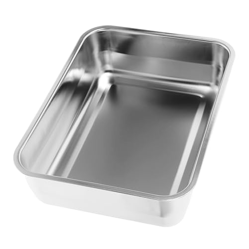 GLEAVI Bräter Rechteckige Servierplatte für Catering Backen Multifunktionale und Robuste mit Praktischen Griffen Spülmaschinenfest und Langlebig von GLEAVI