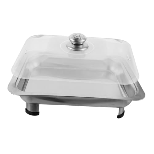 GLEAVI Buffet Wärmer Serviertablett mit Kunststoffdeckel Vielfältige Servierplatte für Hochzeiten Partys Catering und Selbstbedienung Leicht und Sicher der Handhabung von GLEAVI