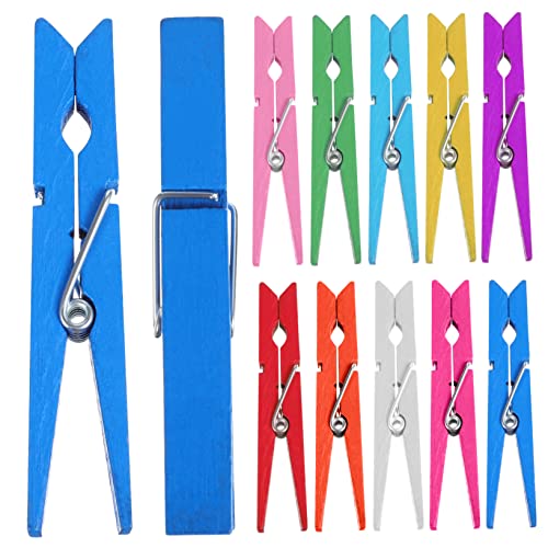 GLEAVI Bunte Holz Wäscheklammern 100 Stück Multifunktionale Fotoklammern Robust Mit Rostfreien Drahtfedern Dekorative Klammern Für Bastelprojekte Und Kleidung Für Innen Und von GLEAVI