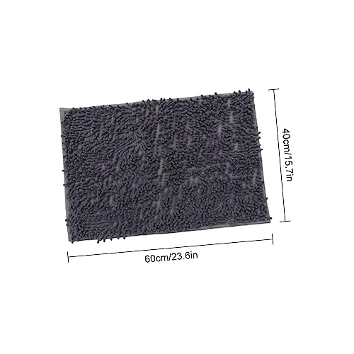 GLEAVI Chenille Badematte Dunkelgrau rutschfest Wasserabsorbierend Badvorleger mit Rutschfester Unterseite für Badezimmer und Küche Leicht Faltbar Strapazierfähiger Teppich für Modernes von GLEAVI