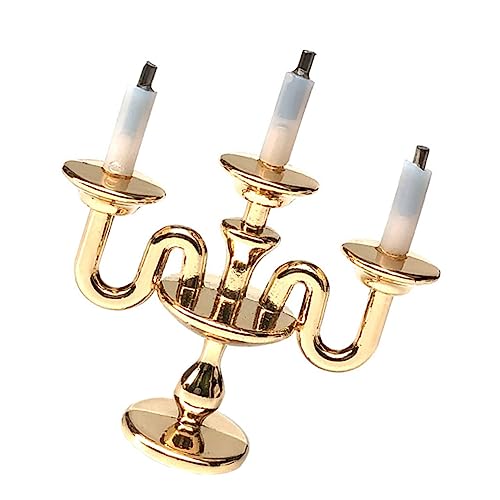 GLEAVI Chic Mini Kerzenhalter Dekorativer Kerzenständer für Puppenhäuser Metall für Wohnaccessoires und Mini Szenen Leicht zu Reinigen Langlebig Einzigartiges Design von GLEAVI