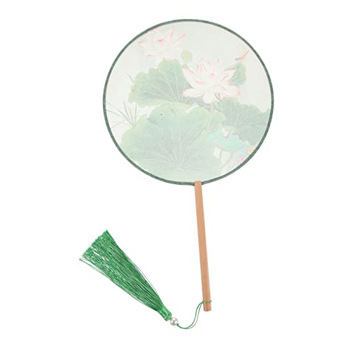 GLEAVI Chinesischer Halbtransparenter Seidenfächer Traditioneller Handfächer für Tanz Dekoration und Performance Eleganter Rundfächer mit Quasten für Kulturelle Anlässe und GLEAVI Chinesischer Halbtransparenter Seidenfächer Traditioneller Handfächer für Tanz Dekoration und Performance Eleganter Rundfächer mit Quasten für Kulturelle Anlässe und von GLEAVI