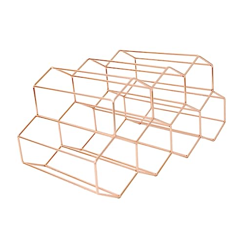 GLEAVI Doppeltes Weinregal aus Metall Freistehender Weinlagerstand für Flaschen Geometrisches Design Roségold für Küche Wohnzimmer und Büro Eleganter Weinpräsentationsständer GLEAVI Doppeltes Weinregal aus Metall Freistehender Weinlagerstand für Flaschen Geometrisches Design Roségold für Küche Wohnzimmer und Büro Eleganter Weinpräsentationsständer von GLEAVI