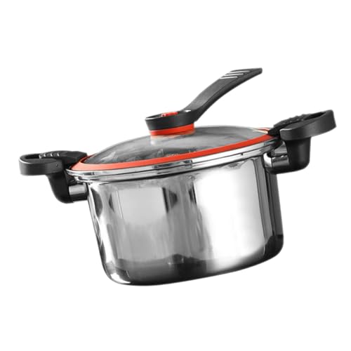 GLEAVI Druckkochtopf Low Pressure Kochtopf mit Antihaftbeschichtung für Suppen und Eintöpfe Praktischer Dampfgarer für Zuhause Ergonomische Doppelgriffe Nährstoffschonendes Kochen von GLEAVI