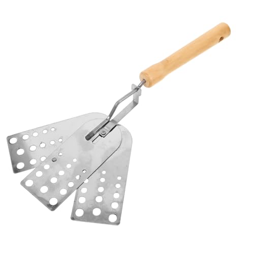 GLEAVI Edelstahl Grillspachtel mit Löchern Hitzebeständig Multifunktionaler Fleischwender und Burgerpresse Robustes Barbecue-werkzeug für Pfannkuchen und Steak Rutschfester Griff für von GLEAVI