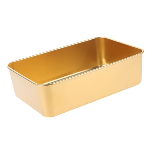 GLEAVI Edelstahl Servierplatte Groß Multifunktional Stapelbar Robust für Sushi Dessert Hot Pot Obst und Gemüse Aufbewahrung Küchenplatte Goldfarben von GLEAVI