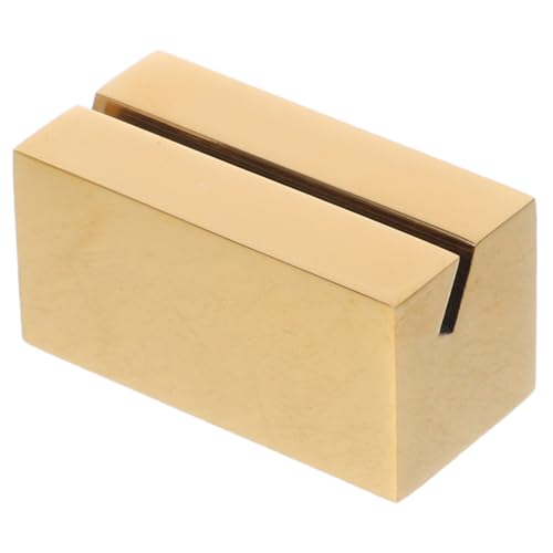 GLEAVI Edelstahl Visitenkartenhalter Für Schreibtisch Vergoldetes Design Quadratische Basis Kartenhalter Aus Namenskartenständer Für Büro Oder Veranstaltungen von GLEAVI