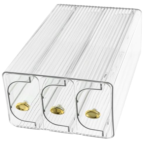 GLEAVI Eierbehälter Kühlschrank Lagiger Eierhalter aus Lebensmittelechtem Kunststoff Transparenter Eierdispenser für Einfache Aufbewahrung im Kühlschrank für Tägliche Nutzung von GLEAVI