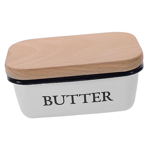 GLEAVI Emaille Butterbehälter mit Holzdeckel Praktische Aufbewahrungsbox für Butter und Käse Stilvolles Design für Küche und Gastronomie GLEAVI Emaille Butterbehälter mit Holzdeckel Praktische Aufbewahrungsbox für Butter und Käse Stilvolles Design für Küche und Gastronomie von GLEAVI