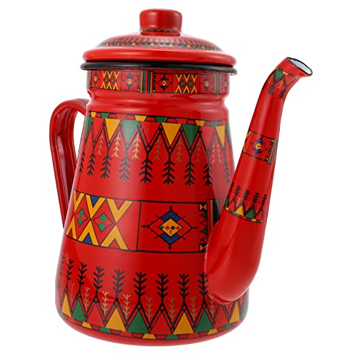GLEAVI Enameled Water Kettle Retro Design für Induktions und Gasherd zum Erhitzen von Tee oder Langlebiger Emaille Kaffeekanne Praktischer von GLEAVI