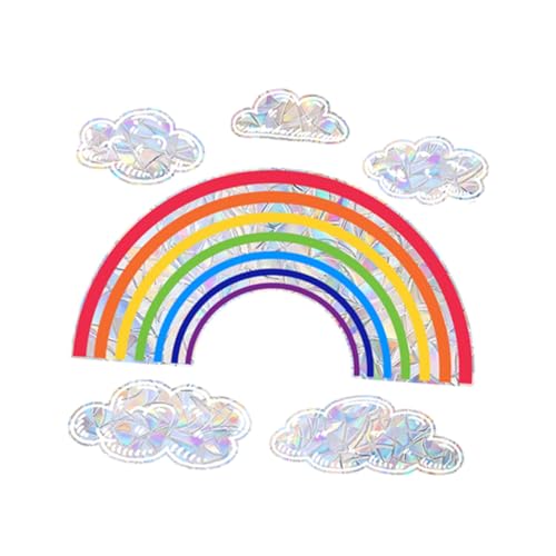 GLEAVI Fensteraufkleber Regenbogen Wolken Kollisions Aufkleber Diy Statische Fensterfolie für Vogelschutz Farbenfrohe Sonneneffekte Selbstklebend GLEAVI Fensteraufkleber Regenbogen Wolken Kollisions Aufkleber Diy Statische Fensterfolie für Vogelschutz Farbenfrohe Sonneneffekte Selbstklebend von GLEAVI