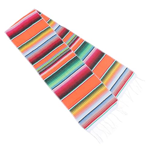 GLEAVI Fiesta-tischläufer Regenbogenteppich Geflochtener Teppich Stoff Decke Mexikanische Dekorationen Teppich Werfen Läufer-teppiche Mexikanische Teppiche Boho Teppiche von GLEAVI