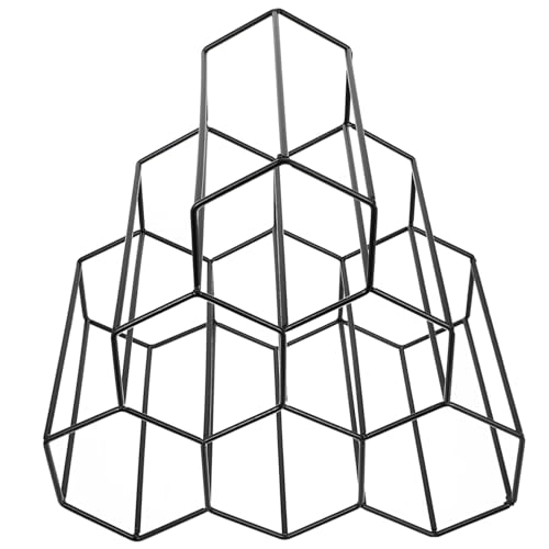 GLEAVI Freistehendes Weinregal aus Schwarz Geometrisches Flaschenregal für Präsentation von Weinflaschen im Wohnzimmer Bar oder Restaurant und Kratzfest Einfacher Aufbau GLEAVI Freistehendes Weinregal aus Schwarz Geometrisches Flaschenregal für Präsentation von Weinflaschen im Wohnzimmer Bar oder Restaurant und Kratzfest Einfacher Aufbau von GLEAVI