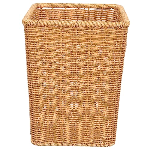 GLEAVI Geflochtener Abfalleimer für Badezimmer und Haushalt Multifunktionaler Kleiner Rattan Mülleimer ohne Deckel für Toilettenpapier Wohnzimmer Schlafzimmer Leicht für Jede Ecke von GLEAVI
