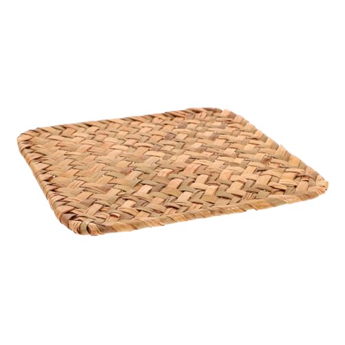 GLEAVI Gewebte Tischsets Seegras-Matte Tischsets Aus Korbgeflecht Tischplatte Matte Tischset Seegras Gewebte Plakat Ratan-tischsets Runde Rattan-tischmatte Teetassenmatte Stroh Orange von GLEAVI