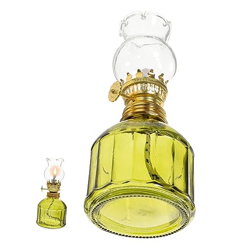 GLEAVI Glasöllampe Vintage Petroleumlampe Glas Petroleumlaterne Rustikale Öllaterne Dekorative Tischlampe Indoor Outdoor Heimdekoration von GLEAVI