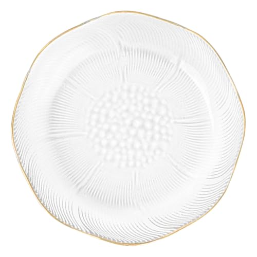 GLEAVI Goldrand Glas Schüssel Mittelgroß Servierschale Transparent Stilvolle Salat Dessert Obst Schale Küchenrührschüssel Für Zuhause Restaurant Nutzung von GLEAVI