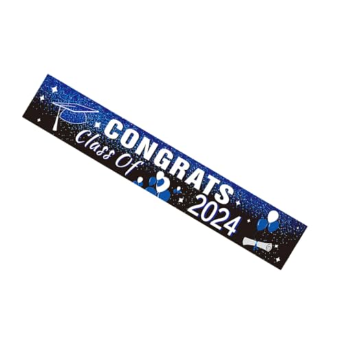 GLEAVI Graduation Banner Blaues Garten Design Langlebiges Abschluss Party Deko Fotohintergrund Requisite für Schule Feier für Große Gratulationsfeiern von GLEAVI