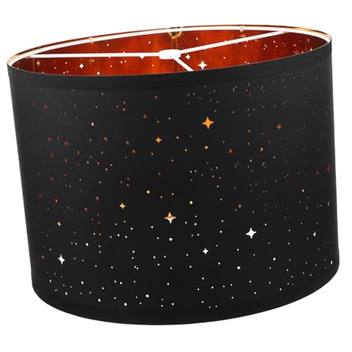 GLEAVI Halbkreisförmiger Kronleuchter Oval Abdeckung Trommeltöne LED grau schreibtisch lampe lampenschirm Lampenschatten Trommelhellschatten Gekämmtes TC-Tuch Black von GLEAVI