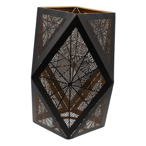 GLEAVI Halloween Metall Lampenschirm Fassung Hohlgeschnittenes Spinnennetz Design Stabiles Metall Einfache Montage Vielseitig Kompatibel für Tisch Steh Wandlampe Dekorative Gothic von GLEAVI