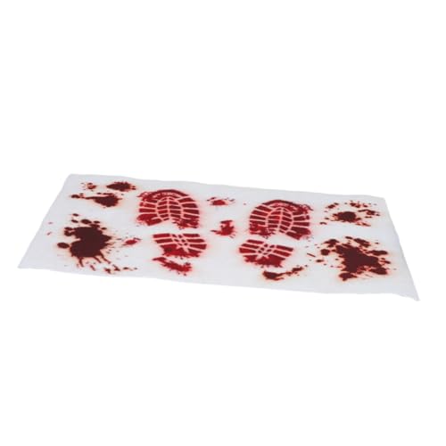 GLEAVI Halloween Türmatte Retro Druck Spuk Blutiges Motiv Rutschfester Halloween Teppich für Eingangsbereich Wohnzimmer Badezimmer Dekorativer Bereichsteppich von GLEAVI