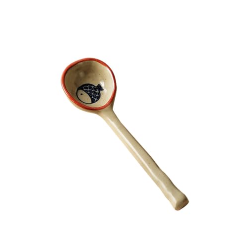 GLEAVI Handbemalter Keramiklöffel für Dessert Suppe und Frühstück Geeignet für Kreative Haushaltsnutzung Blau mit Fischmotiv GLEAVI Handbemalter Keramiklöffel für Dessert Suppe und Frühstück Geeignet für Kreative Haushaltsnutzung Blau mit Fischmotiv von GLEAVI