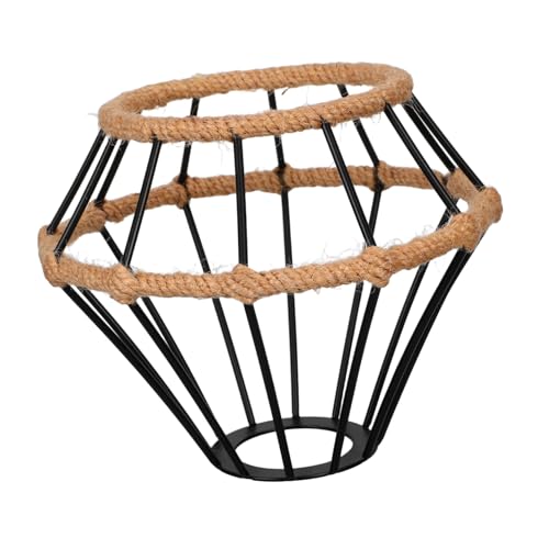 GLEAVI Handgefertigter Vintage Metall Lampenschirm Fassung Rustikaler Boho-stil Handgewebter Lampenschirm aus Naturfasern Passend für Pendelleuchte Steh Tischlampen Schwarz GLEAVI Handgefertigter Vintage Metall Lampenschirm Fassung Rustikaler Boho-stil Handgewebter Lampenschirm aus Naturfasern Passend für Pendelleuchte Steh Tischlampen Schwarz von GLEAVI