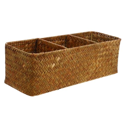 GLEAVI Handgewebte Aufbewahrungsbox mit Fächern Dekorativer Organizer für Schlafzimmer Büro und Wohnzimmer für Kosmetik Kabel und GLEAVI Handgewebte Aufbewahrungsbox mit Fächern Dekorativer Organizer für Schlafzimmer Büro und Wohnzimmer für Kosmetik Kabel und von GLEAVI