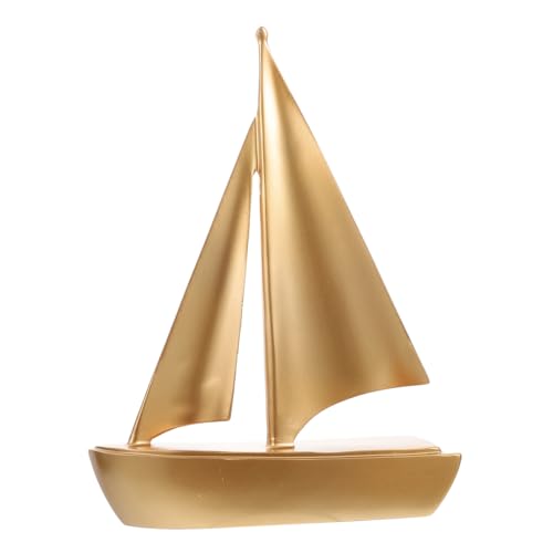 GLEAVI Harz Segelverzierungen segelboot Modell Büro nautische Wohnkultur Party Segelboote segelboot schmuck Desktop-Segelboot- häusliche Einrichtung Harz-Segelboot-Verzierung Golden von GLEAVI