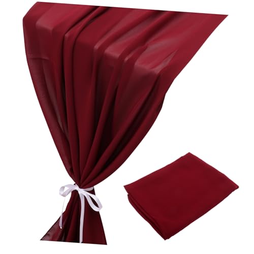 GLEAVI Hochzeitstischläufer aus Chiffon Weinrot Tischdecke für Bankett und Partydesign Vielseitig Einsetzbar für Hochzeiten Geburtstagsfeiern und Festliche Anlässe von GLEAVI