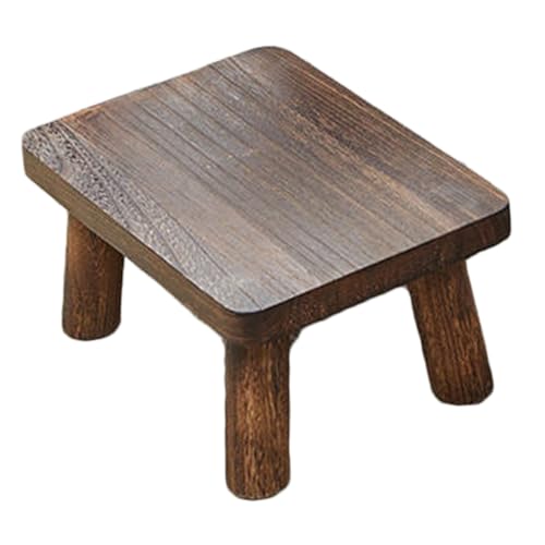 GLEAVI Hocker aus Massivholz weißer Stuhl Kind drinnen Fußschemel Kleiner Stuhl zimmerpflanzen Kleiner Tritthocker Schreibtisch Fußstütze Hocker aus Holz tragbare Hocker hölzern Kaffee von GLEAVI