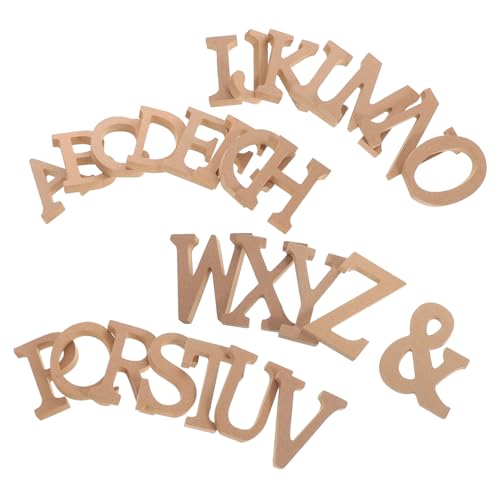 GLEAVI Holz Buchstaben Teilig Unlackiert DIY Holz Alphabet Buchstaben zum Basteln Kleine Holzbuchstaben für Kinderzimmer und Fotorequisiten Deko von GLEAVI