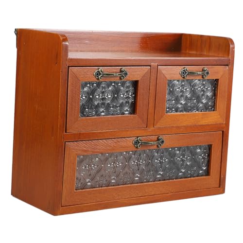 GLEAVI Holz Vitrine mit Vintage Aufbewahrung für Figuren Kosmetik und Accessoires Lagiger Organizer für Schreibtisch und Zuhause und Elegant GLEAVI Holz Vitrine mit Vintage Aufbewahrung für Figuren Kosmetik und Accessoires Lagiger Organizer für Schreibtisch und Zuhause und Elegant von GLEAVI