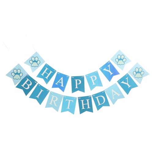 GLEAVI Hund Geburtstag Deko Pet Happy Birthday Banner mit Hunde Pfoten Muster Einfache Installation für Hundeburtstagsfeiern Hochwertige und Stabile Papierdekoration Schaffe GLEAVI Hund Geburtstag Deko Pet Happy Birthday Banner mit Hunde Pfoten Muster Einfache Installation für Hundeburtstagsfeiern Hochwertige und Stabile Papierdekoration Schaffe von GLEAVI