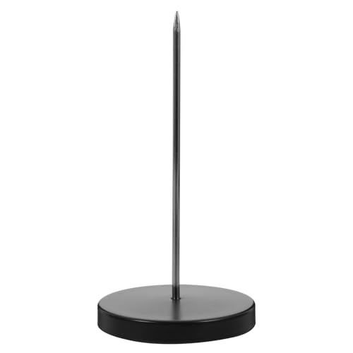 GLEAVI Inserter Kassenbeleghalter Kassenbonhalter Empfangstresen Beleghalter Schreibtisch Quittungshalter Belegspieß Notizhalterspitze Restaurant-Check-Spindel Rostfreier Stahl Black von GLEAVI