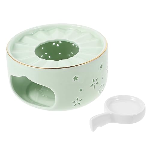 GLEAVI Keramik Teewärmer mit Hohlem Design Wärmebeständig und Multifunktional Teekannenwärmer für Zuhause Keramik Stövchen Hellgrün als Teekannenständer und Milchwärmer GLEAVI Keramik Teewärmer mit Hohlem Design Wärmebeständig und Multifunktional Teekannenwärmer für Zuhause Keramik Stövchen Hellgrün als Teekannenständer und Milchwärmer von GLEAVI