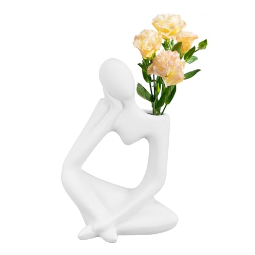 GLEAVI Keramikvase im Modernen Design Matte Textur Vielseitig Einsetzbar Blumenhalter oder Dekoration für Schlafzimmer Wohnzimmer und Cafés von GLEAVI