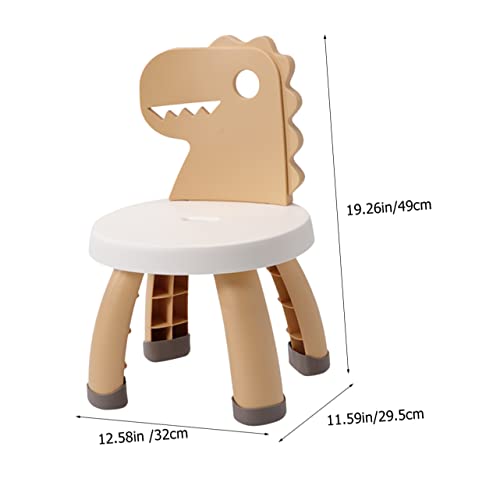 GLEAVI Kindergarten Kinderstuhl Dinosaurier Rückenlehne Rutschfester Sitzhocker für Vorschule und Kinderzimmer Kippsicher Stoßfest Kindgerecht Gelb von GLEAVI