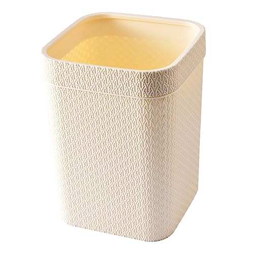 GLEAVI Kleiner Desktop Mülleimer aus Rattan Simulation Tragbarer Abfallbehälter mit Großer Kapazität Ergonomisch Robust Geeignet für Büro Bad Küche und Wohnzimmer von GLEAVI