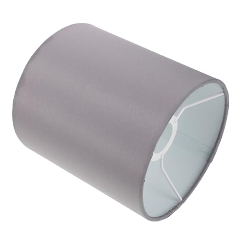 GLEAVI Kleiner Runder Stofflampenschirm Moderne Zylindrische Lampe für Tisch- Wand Deckenleuchten Dekorative Graue Lampenschirme für Wohnzimmer und Schlafzimmer Sanfte Lichtverteilung von GLEAVI