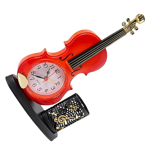 GLEAVI Kreative Tischuhr mit Stifthalter Violinendesign Stabile Verarbeitung Multifunktional für Büro Schlafzimmer Wohnzimmer Schreibtischdekoration Geschenkidee GLEAVI Kreative Tischuhr mit Stifthalter Violinendesign Stabile Verarbeitung Multifunktional für Büro Schlafzimmer Wohnzimmer Schreibtischdekoration Geschenkidee von GLEAVI