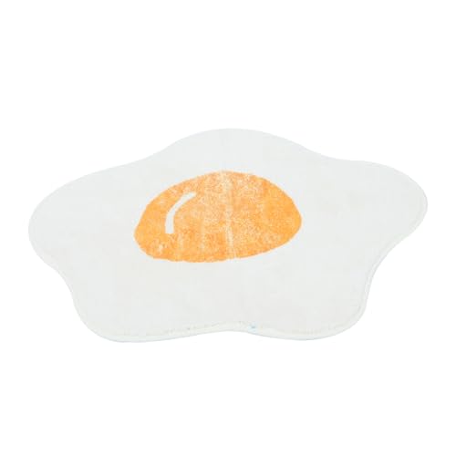 GLEAVI Kuscheliger Poached Egg Fußmatte rutschfeste Bodenmatte für Badezimmer Schlafzimmer Wohnzimmer Dekorative Teppichunterlage mit Liebevollem Design Antirutsch Bodenmatte für Zuhause von GLEAVI