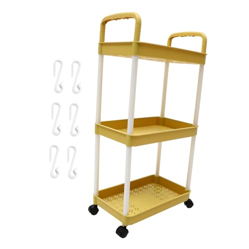 GLEAVI Lagiger Rollwagen für Zuhause Multifunktionales Aufbewahrungsregal mit Rädern für Küche Bad und Wohnzimmer und Langlebig Aufbewahrung von Snacks und von GLEAVI