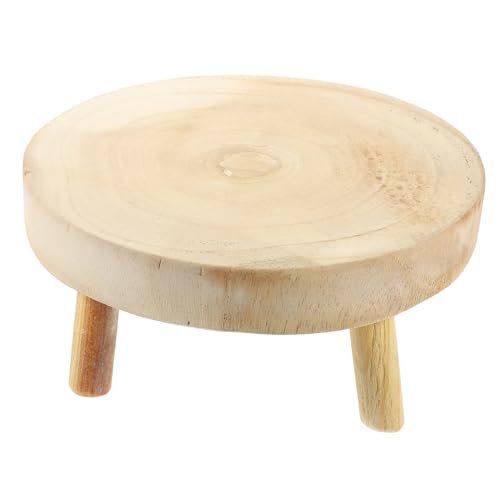 GLEAVI Massiver Holz Pflanzenständer Rund Glatt Polierter Blumenhocker Stabiler Holz Blumenständer für Zimmerpflanzen Multifunktionaler Beistelltisch Natürlicher Holzsockel für von GLEAVI