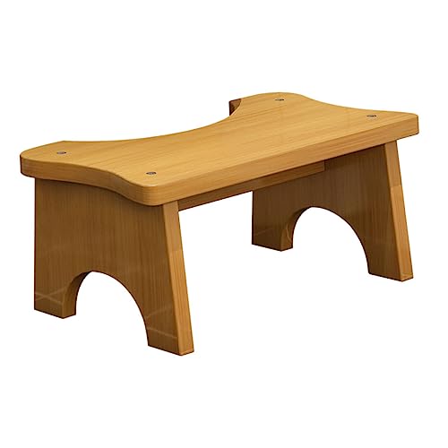 GLEAVI Massiver Holz Toilettenhocker Für Junge Mädchen Und Erwachsene Stabiler Fußhocker Für Badezimmer rutschfest Platzsparend Und Leicht Geeignet Für Tägliche Toilettennutzung von GLEAVI