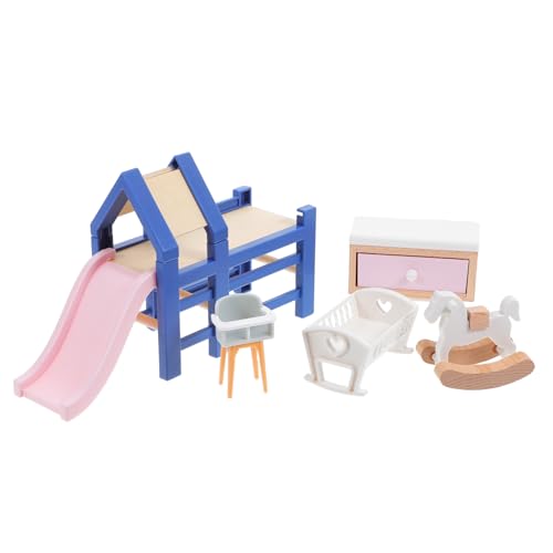 GLEAVI Maßstab mit Babywiege Rutsche Schaukelpferd und Kinderstuhl Pastellfarbene Puppenzimmer Dekoration für Kreatives Rollenspiel und Sensorische Entwicklung GLEAVI Maßstab mit Babywiege Rutsche Schaukelpferd und Kinderstuhl Pastellfarbene Puppenzimmer Dekoration für Kreatives Rollenspiel und Sensorische Entwicklung von GLEAVI