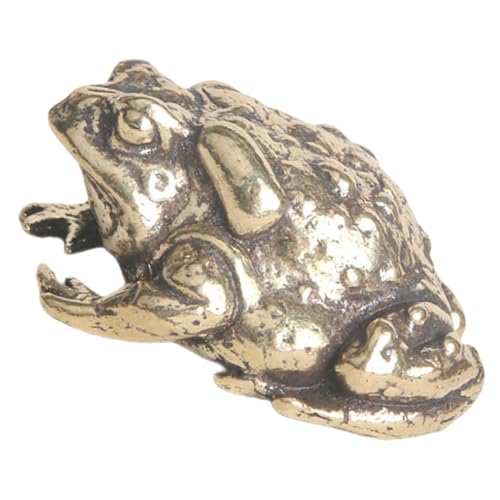 GLEAVI Messing Krötenfigur Retro Tischdeko Solide Vintage Feng Shui Reichtum Toad Wohnaccessoire Geschenk für Esstisch und Wohnraum von GLEAVI