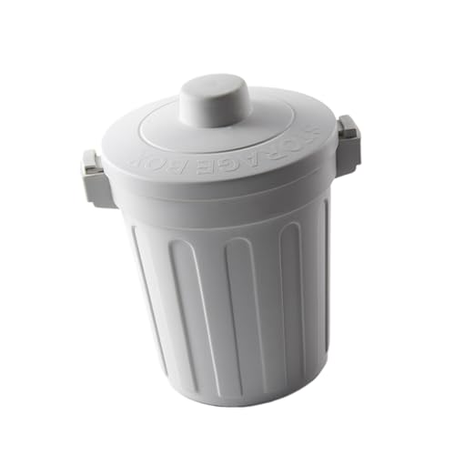 GLEAVI Mini mülleimer mit Klappdeckel Kunststoff Tisch abfalleimer Kompakt und Langlebig für Wohnzimmer Küche Büro und Praktischer Desktop mülleimer in Hellgrau von GLEAVI